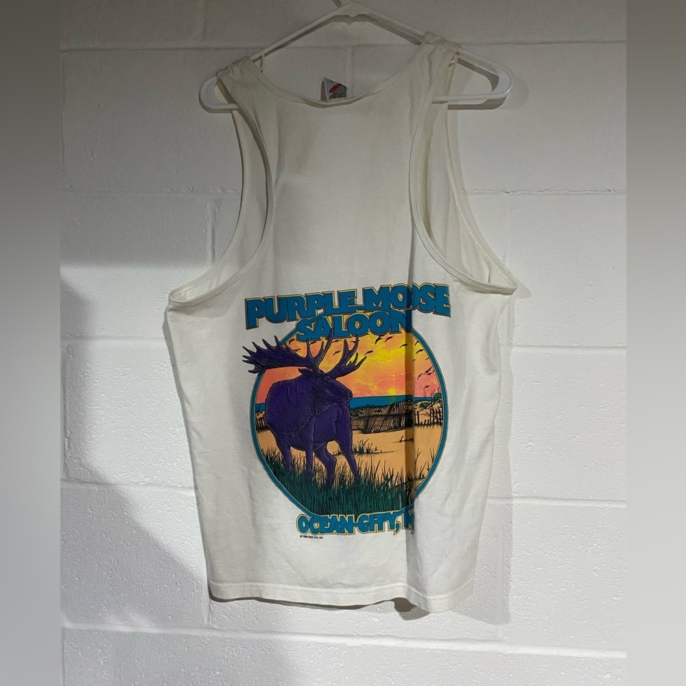 Vintage beach tank graphic jerzee large